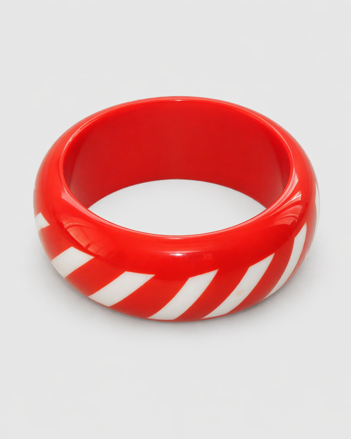 The Coral Red Striped bangle