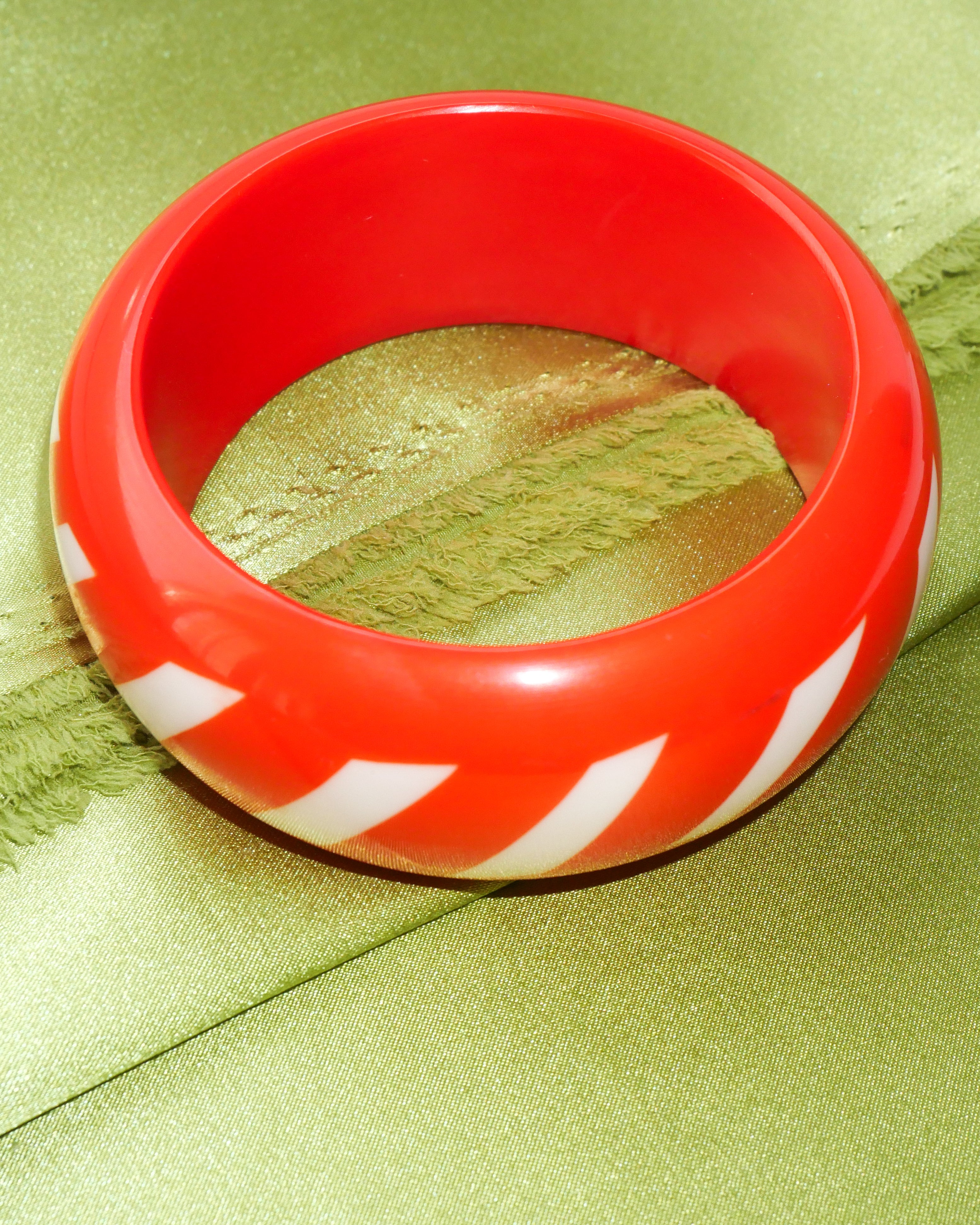 The Coral Red Striped bangle
